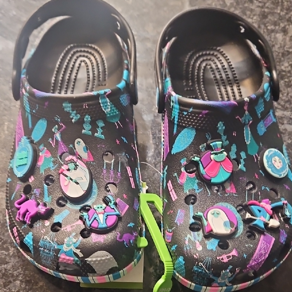 Disney Black and Blue Unisex Haunted Mandion Clogs with Fun Charms